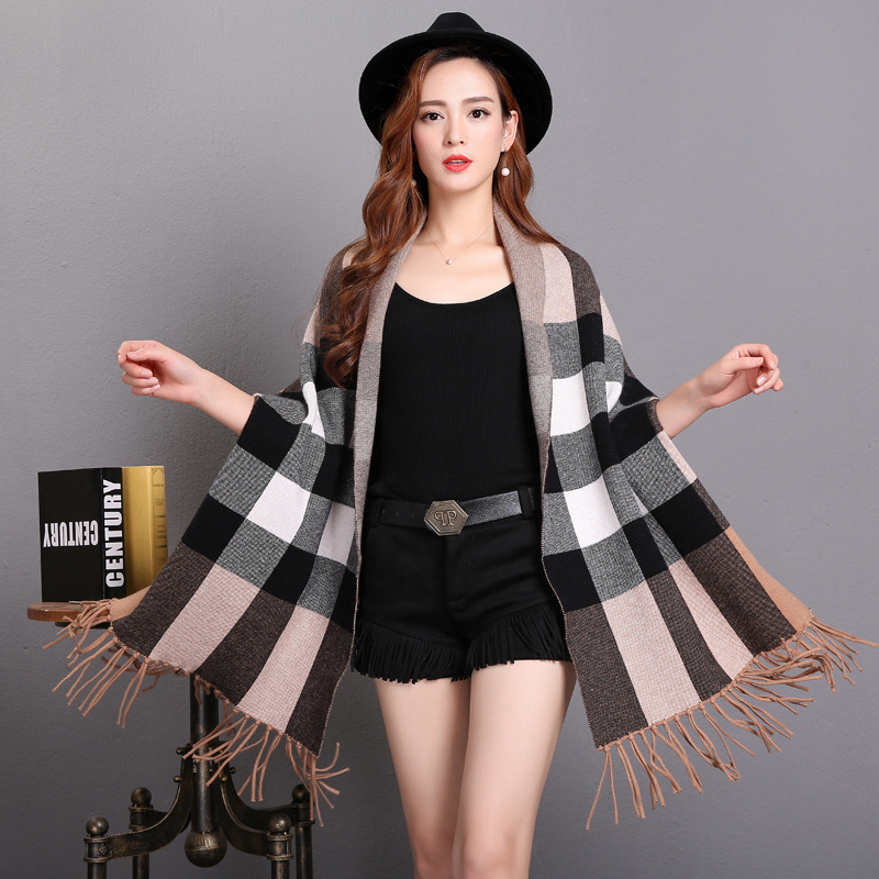 Korean style scarves two-sided cashmere cloak for women