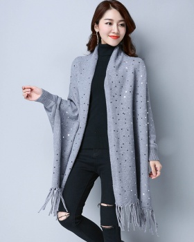 Long sleeve tassels coat bat European style cloak for women