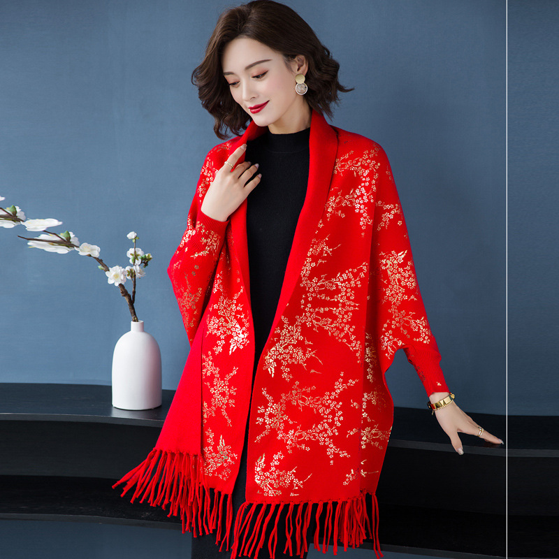 Autumn and winter thick scarves knitted shawl for women