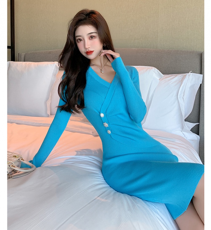 Knitted long dress ladies dress for women