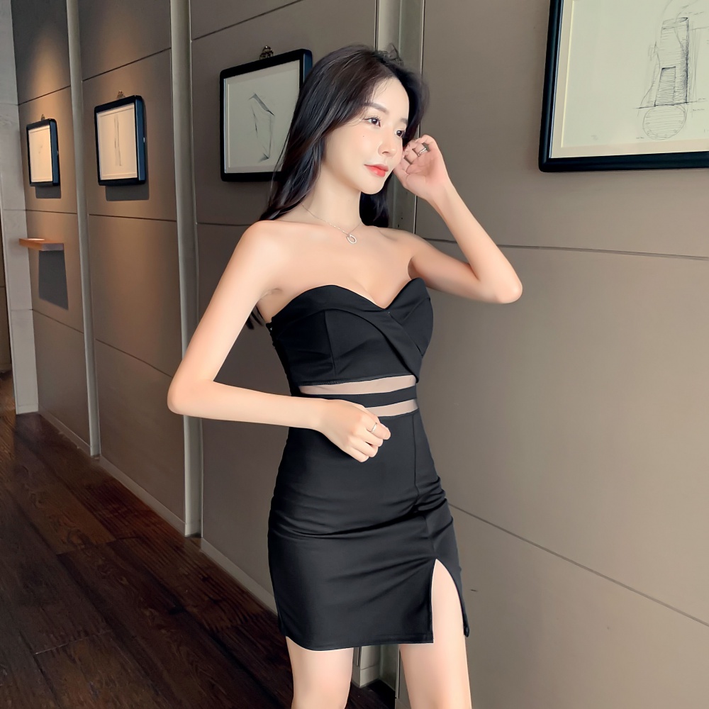 Sexy bottoming dress perspective autumn small dress