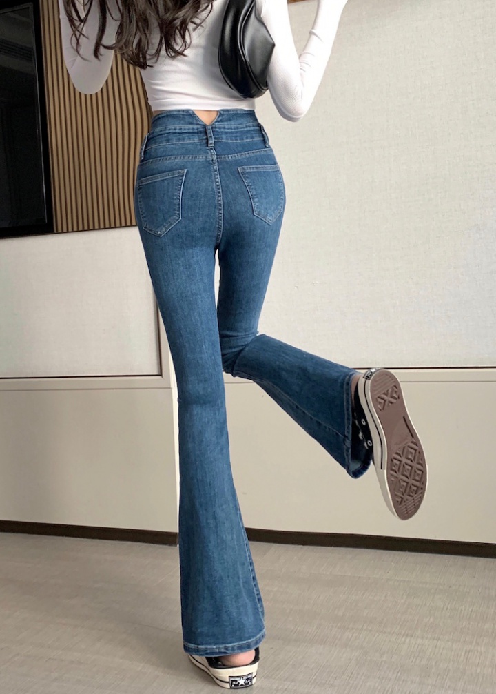 Slim spring long pants ultrahigh jeans for women