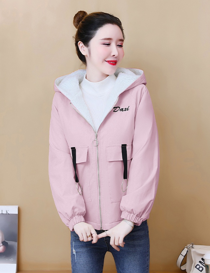 Winter embroidered work clothing lamb fur coat