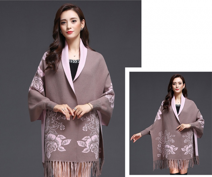 Tassels jacquard sweater Korean style coat for women