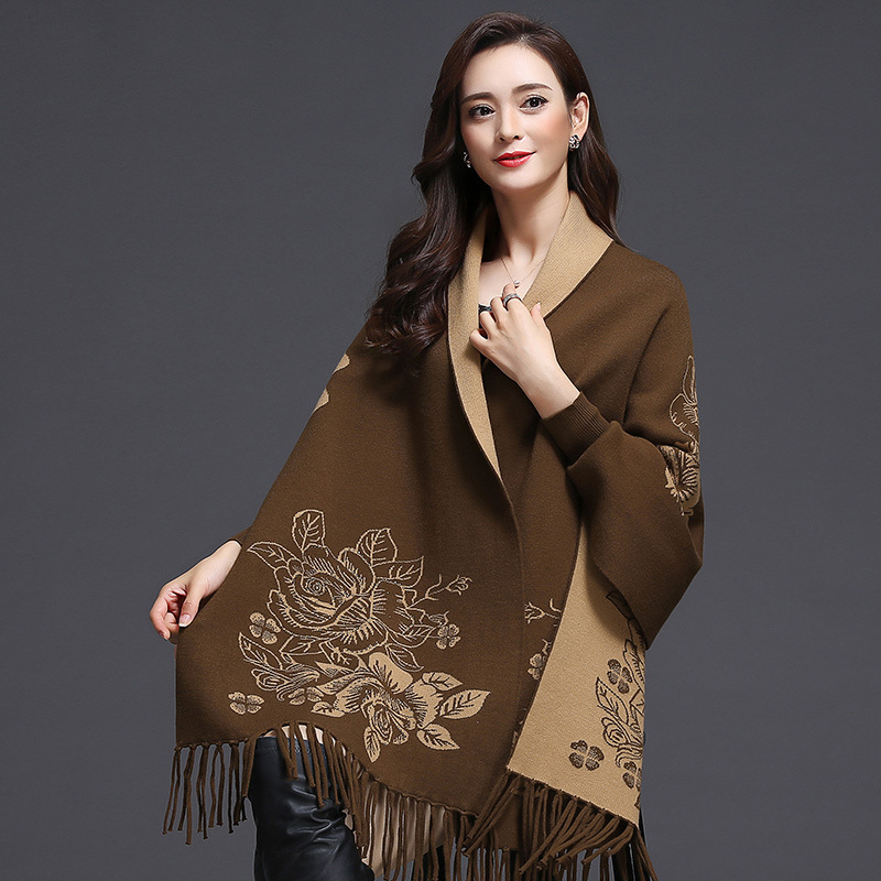 Tassels jacquard sweater Korean style coat for women