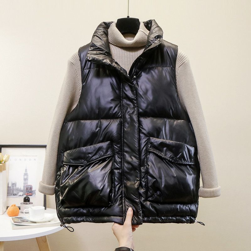 Korean style large yard coat down waistcoat for women