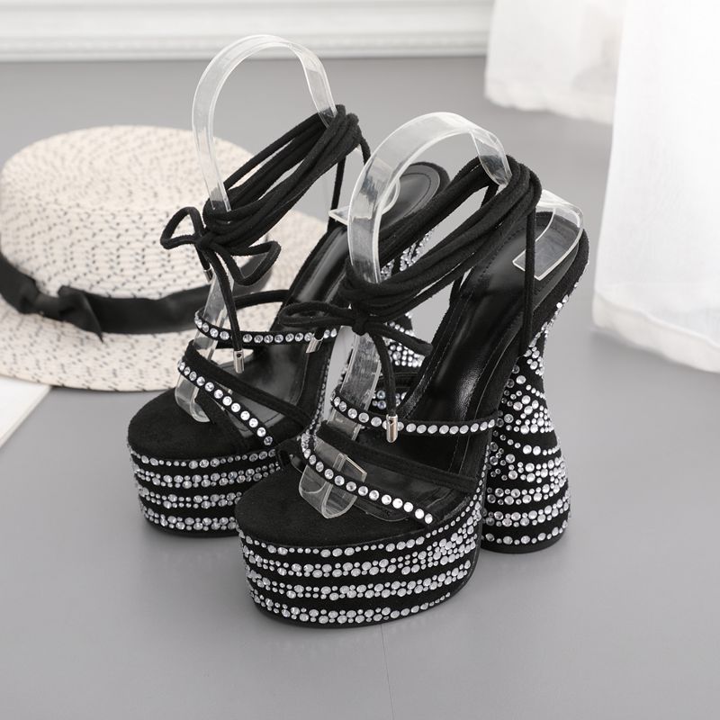 High-heeled frenum sandals European style stage shoes