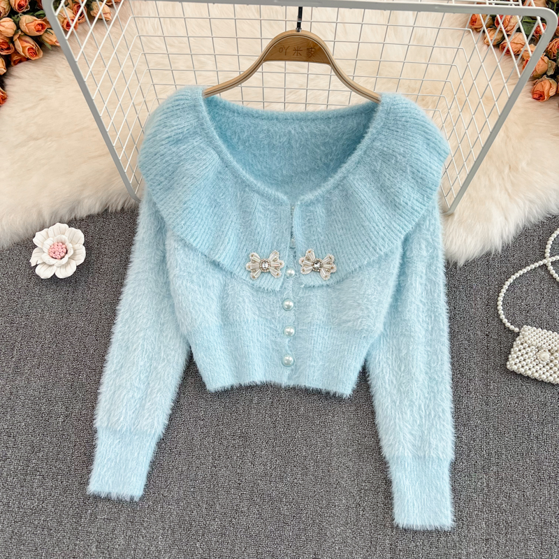 Western style all-match coat doll collar cardigan for women