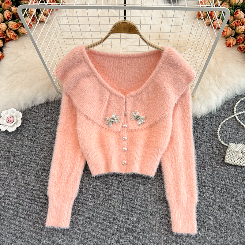 Western style all-match coat doll collar cardigan for women