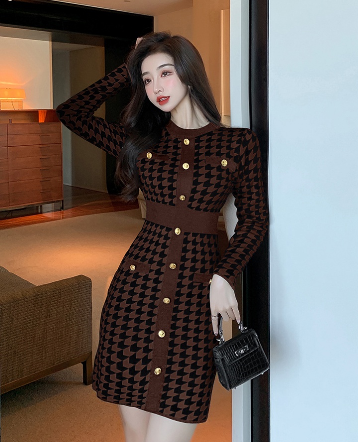 Knitted bottoming slim fashion package hip dress