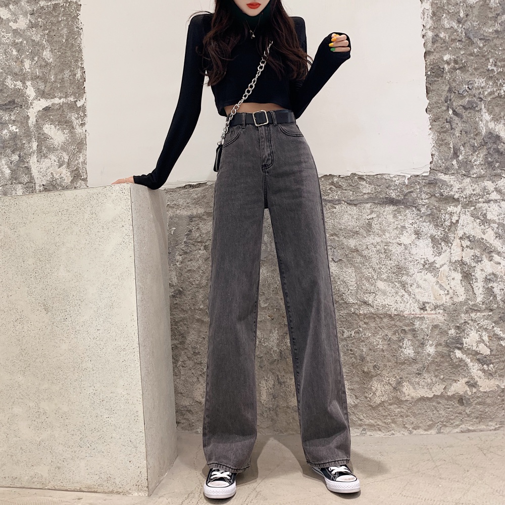 Drape loose jeans Korean style long pants for women