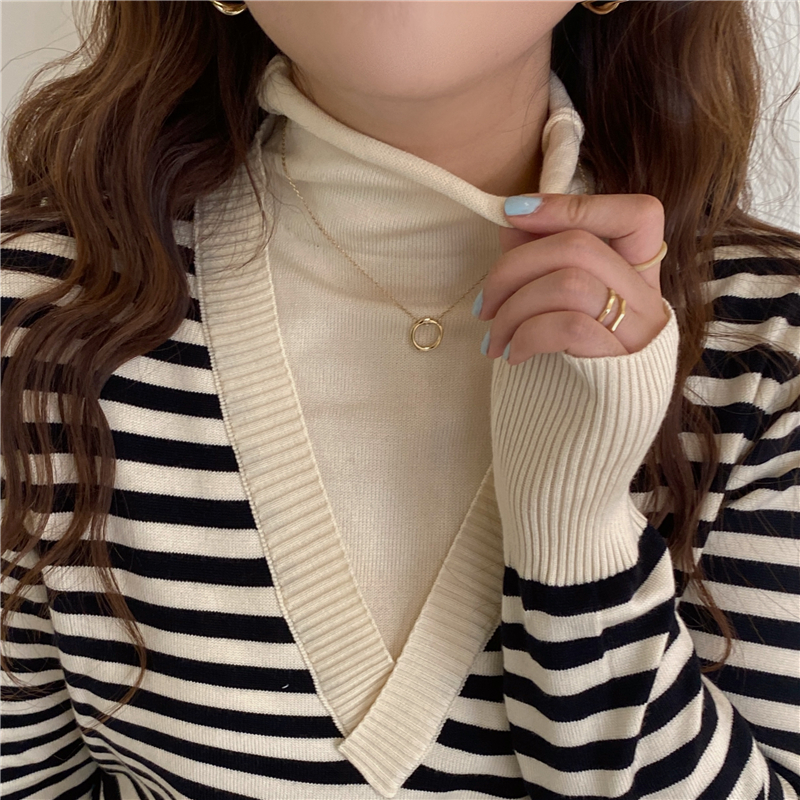All-match long sleeve high collar sweater