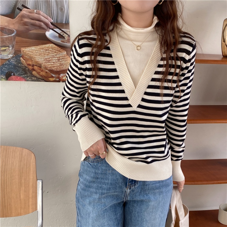 All-match long sleeve high collar sweater