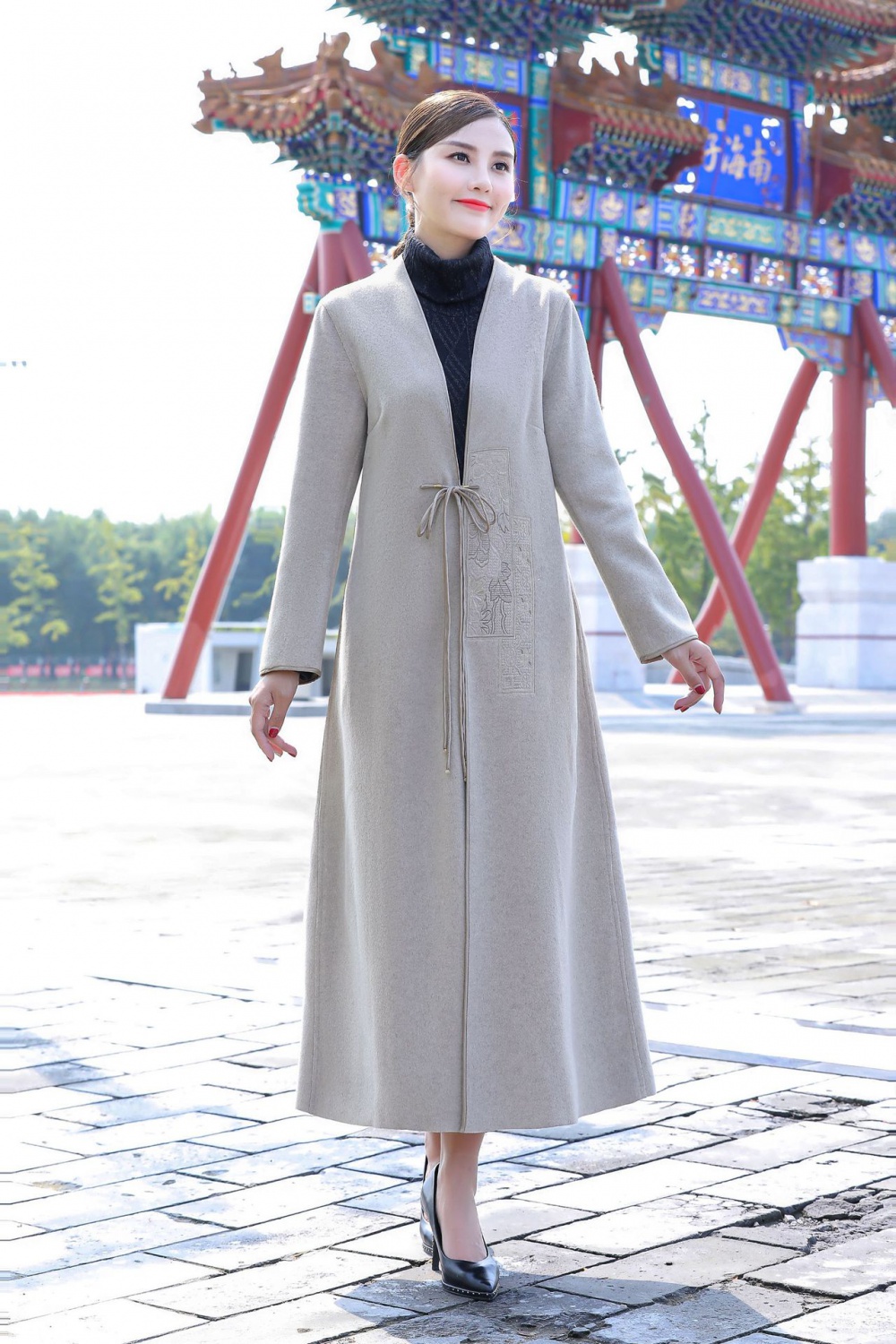 National style woolen coat coat for women