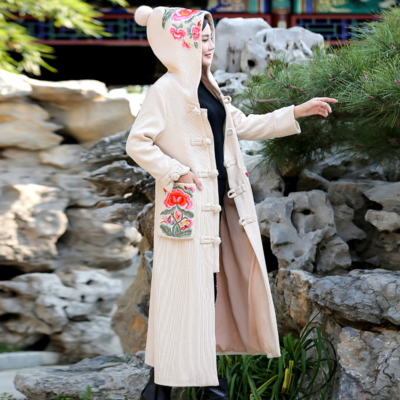 National style windbreaker overcoat for women