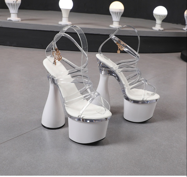 Summer nightclub bandage sexy rubber high-heeled sandals