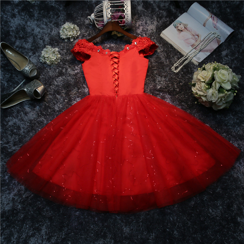 Red performance clothing bridesmaid dress for women