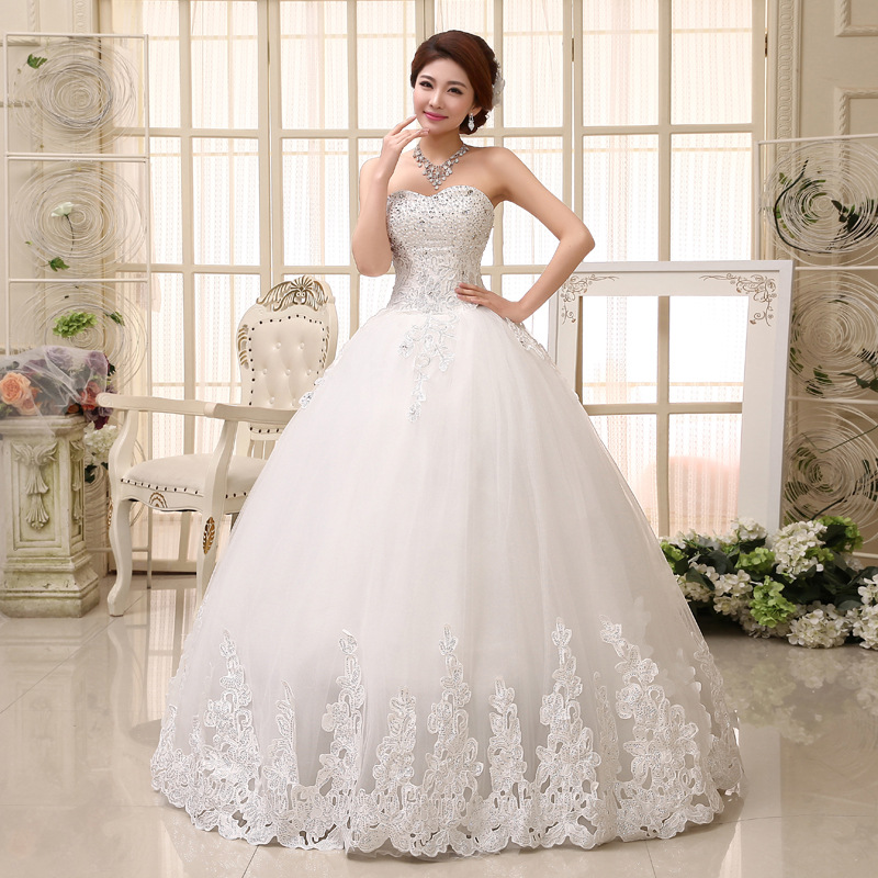 Sweet trailing wedding dress bride formal dress