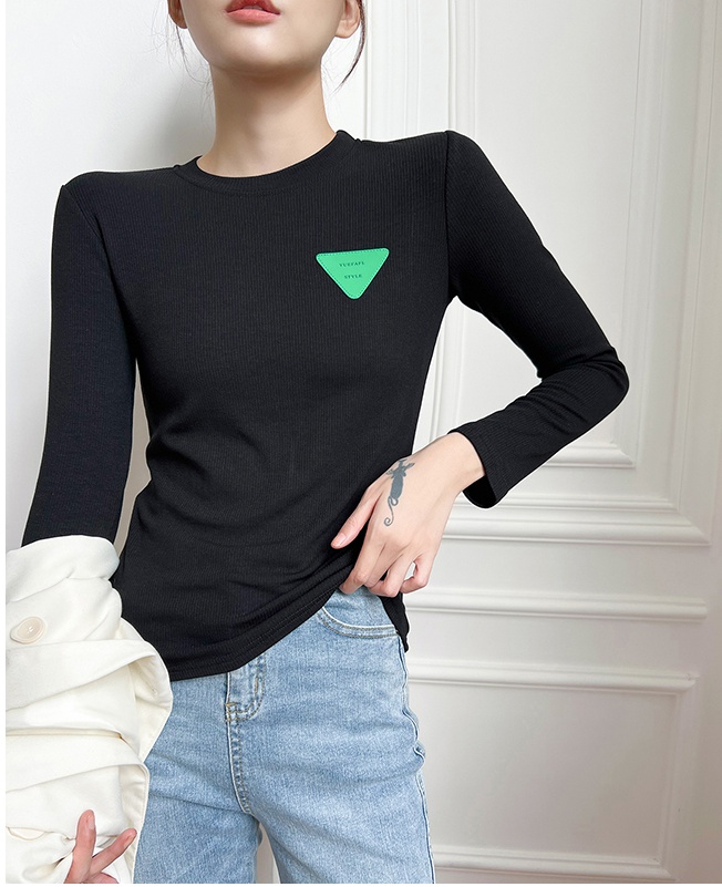 Black autumn and winter bottoming shirt pure cotton tops