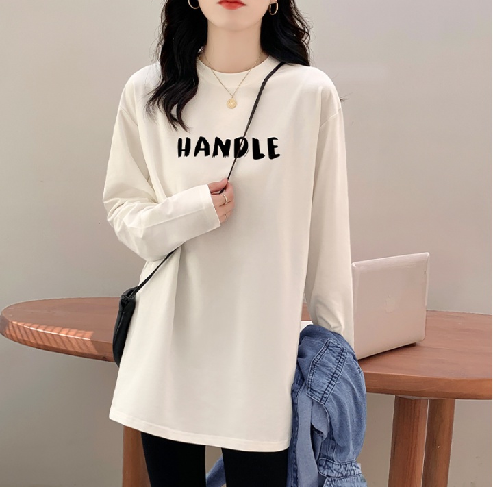 White thick loose hoodie Western style long sleeve tops