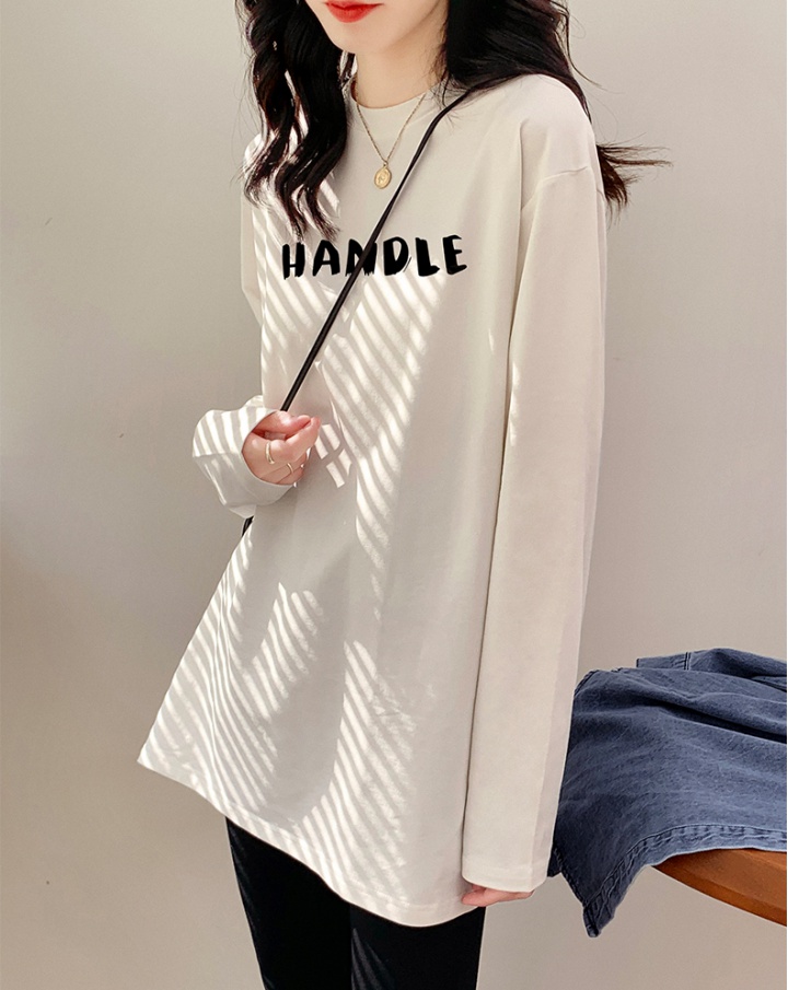 White thick loose hoodie Western style long sleeve tops