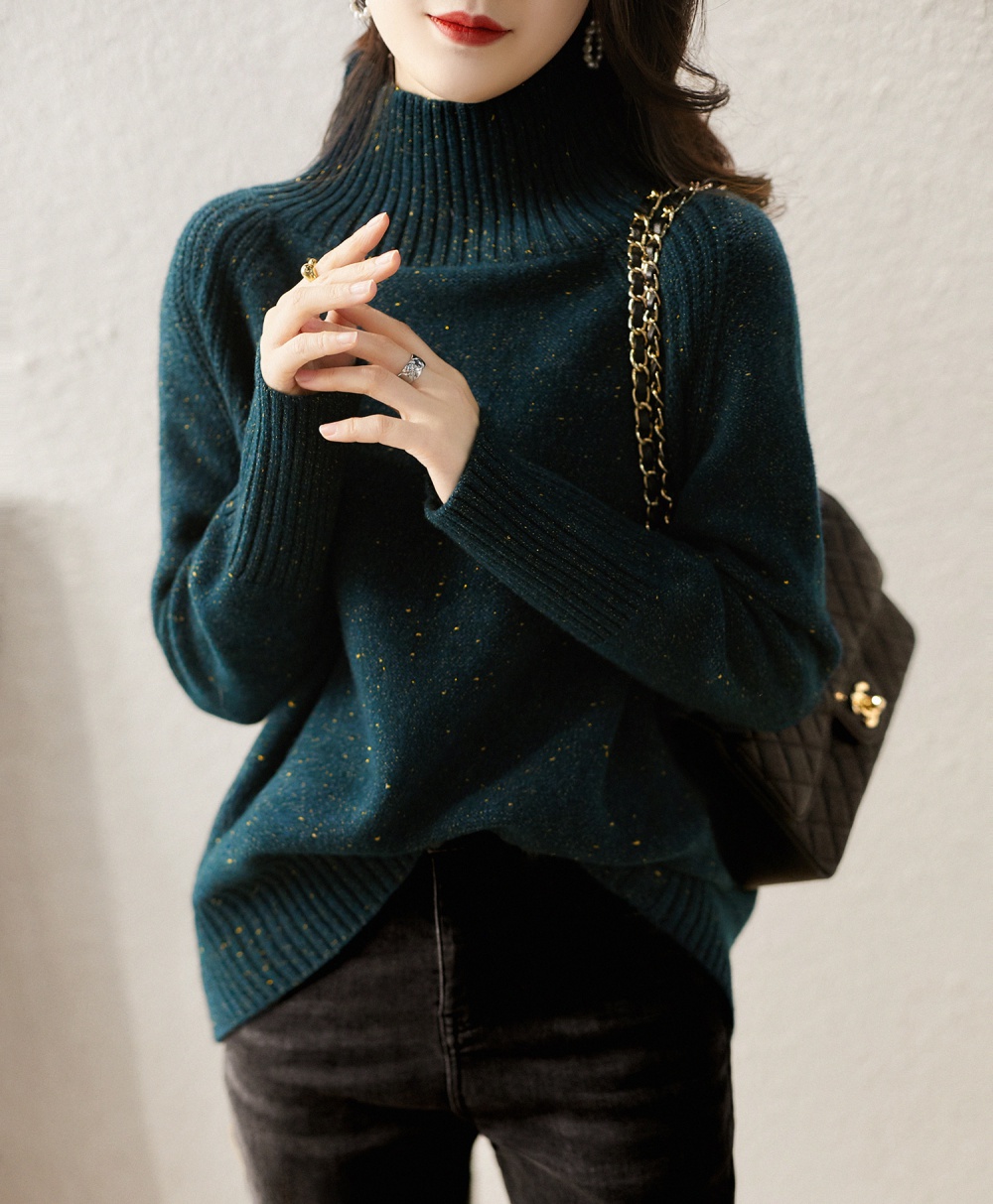 Ornament dazzle wool autumn and winter lazy sweater