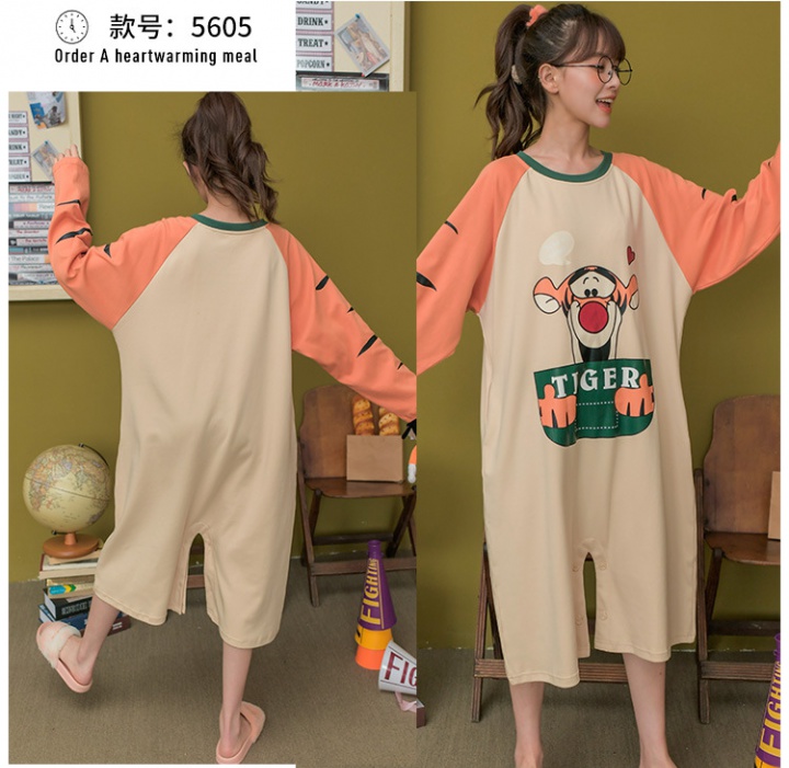 Long sleeve homewear girl skirt lovely autumn pajamas