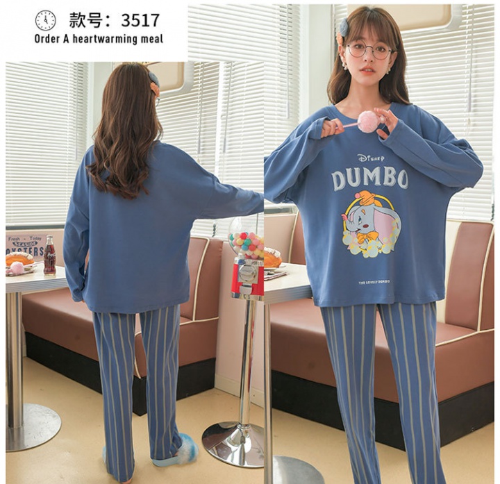 Girl loose long sleeve lovely pajamas 2pcs set
