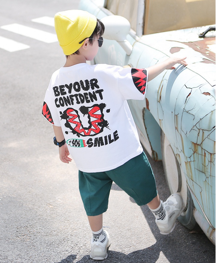 Boy baby casual pants cotton loose T-shirt a set for men