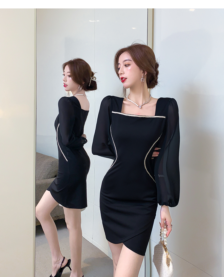 Temperament light splice chiffon dress for women