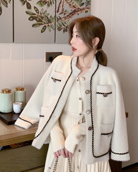 Fashion and elegant thick tops mink velvet jacket