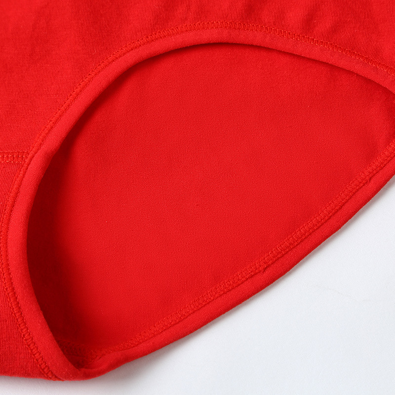 Pure cotton high waist printing big red bronzing briefs