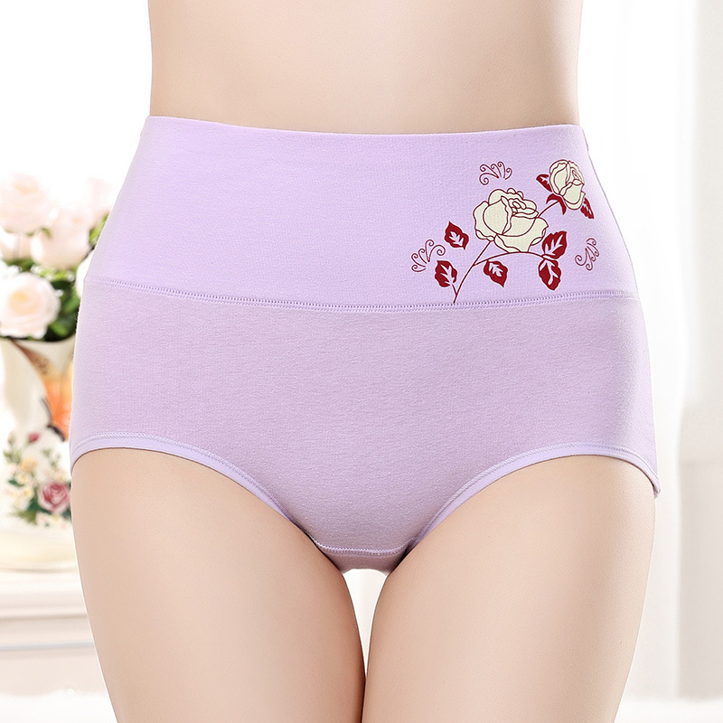 Pure cotton high waist postnatal printing briefs for women