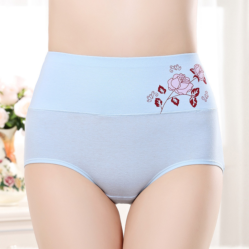 Pure cotton high waist postnatal printing briefs for women