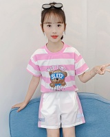 Stripe Korean style big child sports casual pants 2pcs set