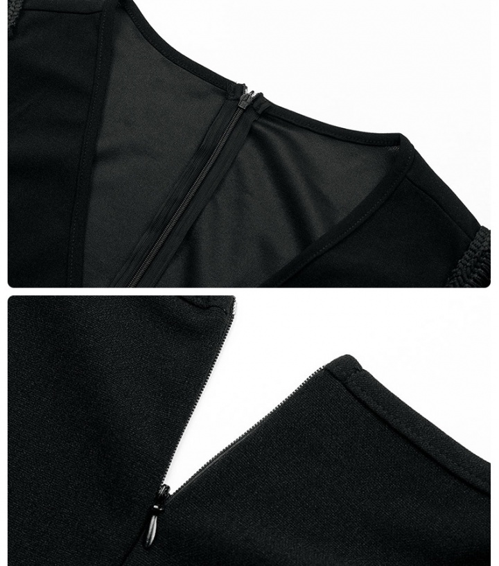 V-neck summer tassels sling jumpsuit