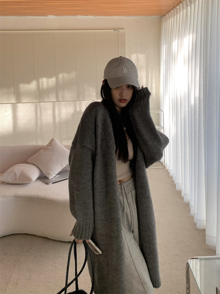 Loose sweater long coat