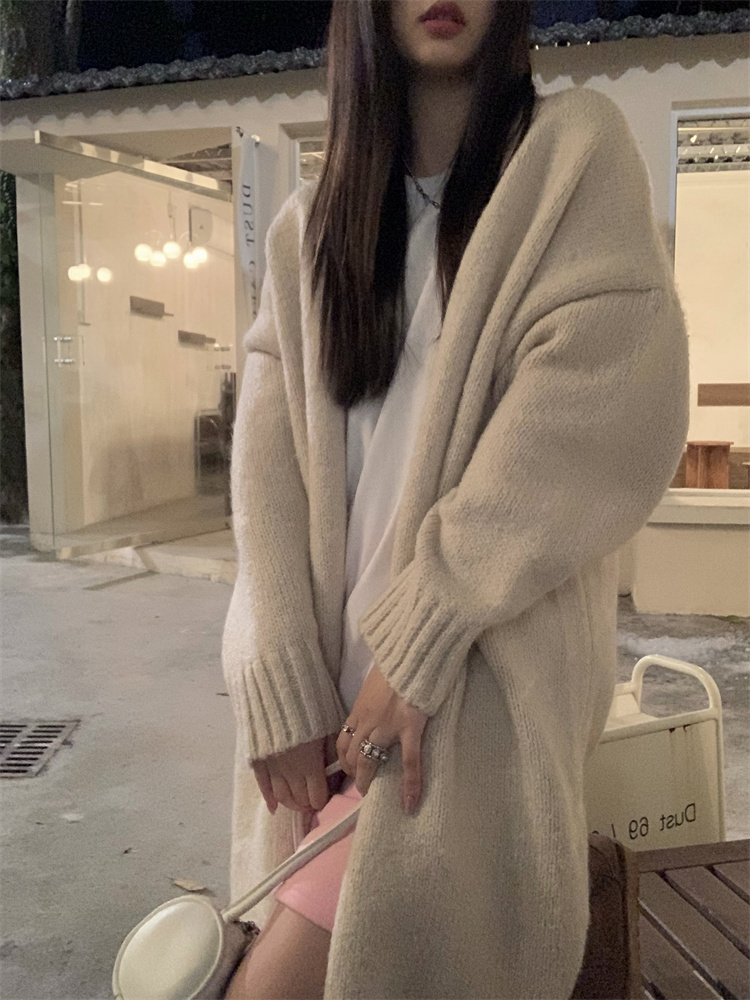 Loose sweater long coat