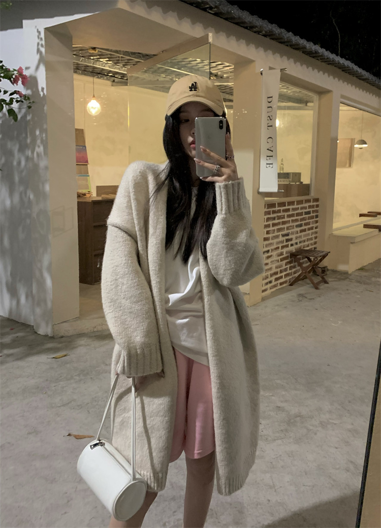 Loose sweater long coat