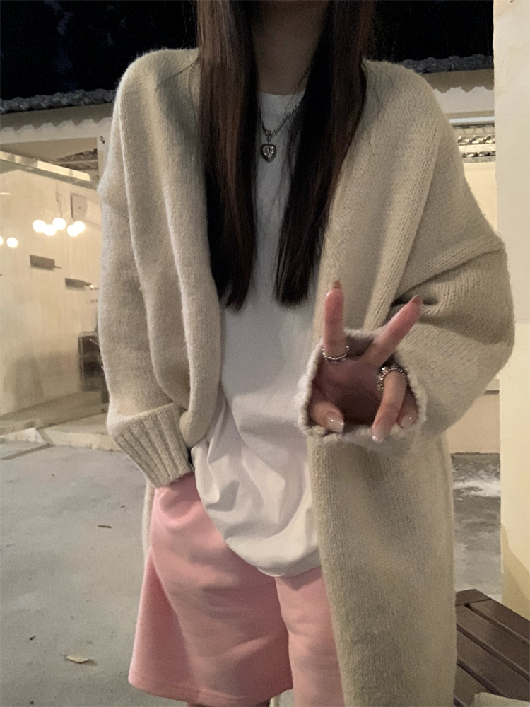 Loose sweater long coat