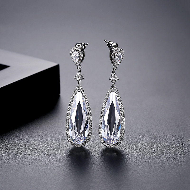Drops of water earrings white stud earrings for women