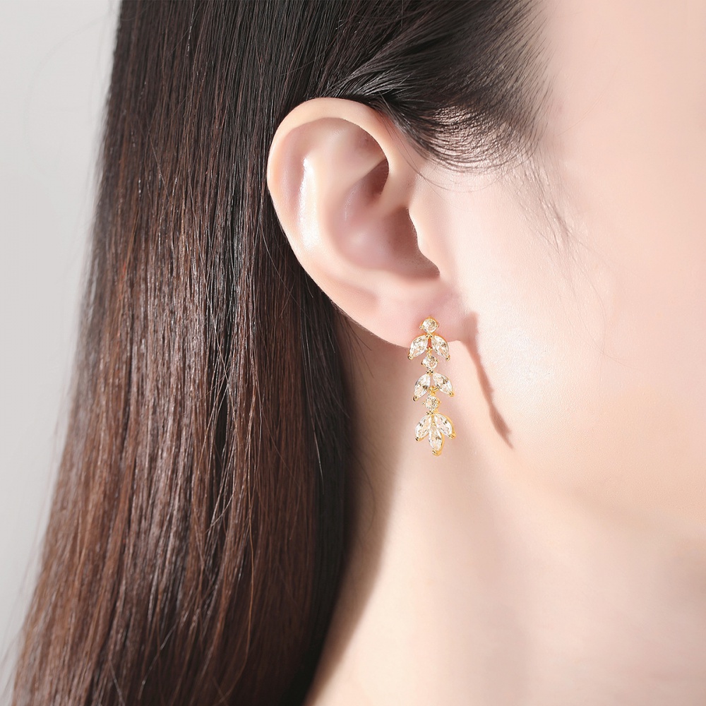 Long zircon stud earrings fashion tassels earrings for women