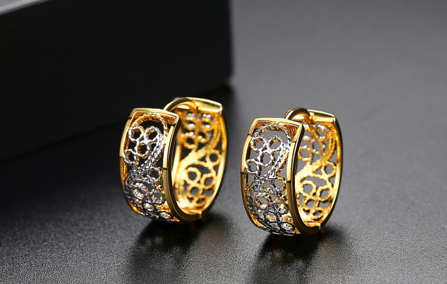Gold fashion European style zircon earrings for women