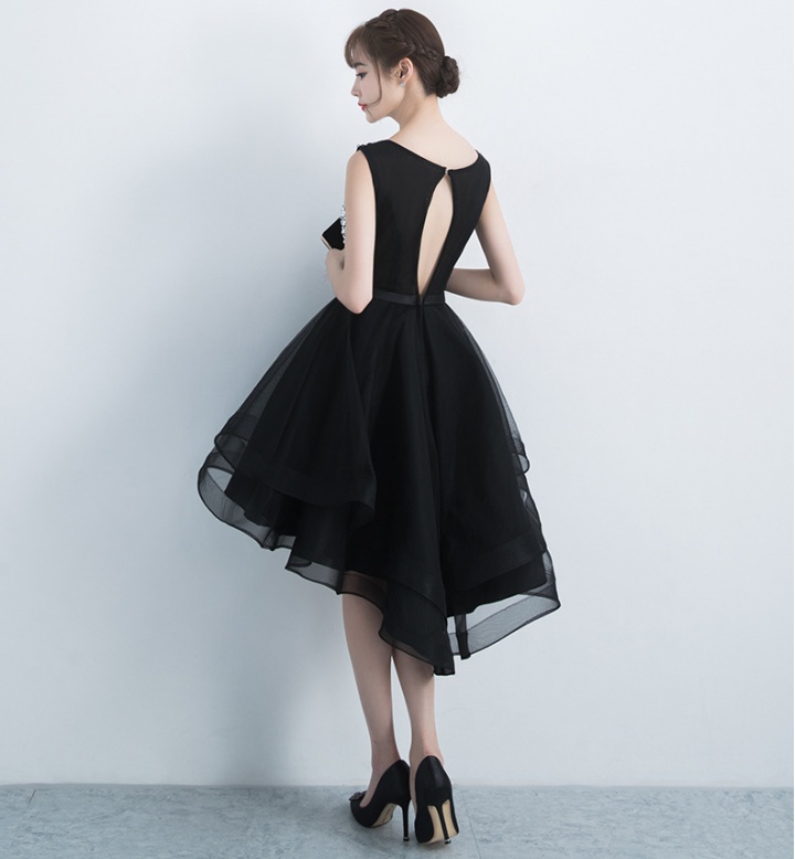 Black banquet evening dress slim formal dress for women