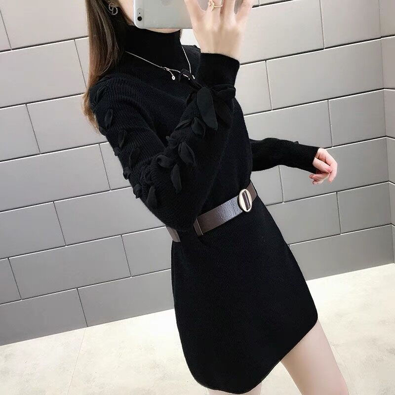 Western style bottoming shirt long sweater for women
