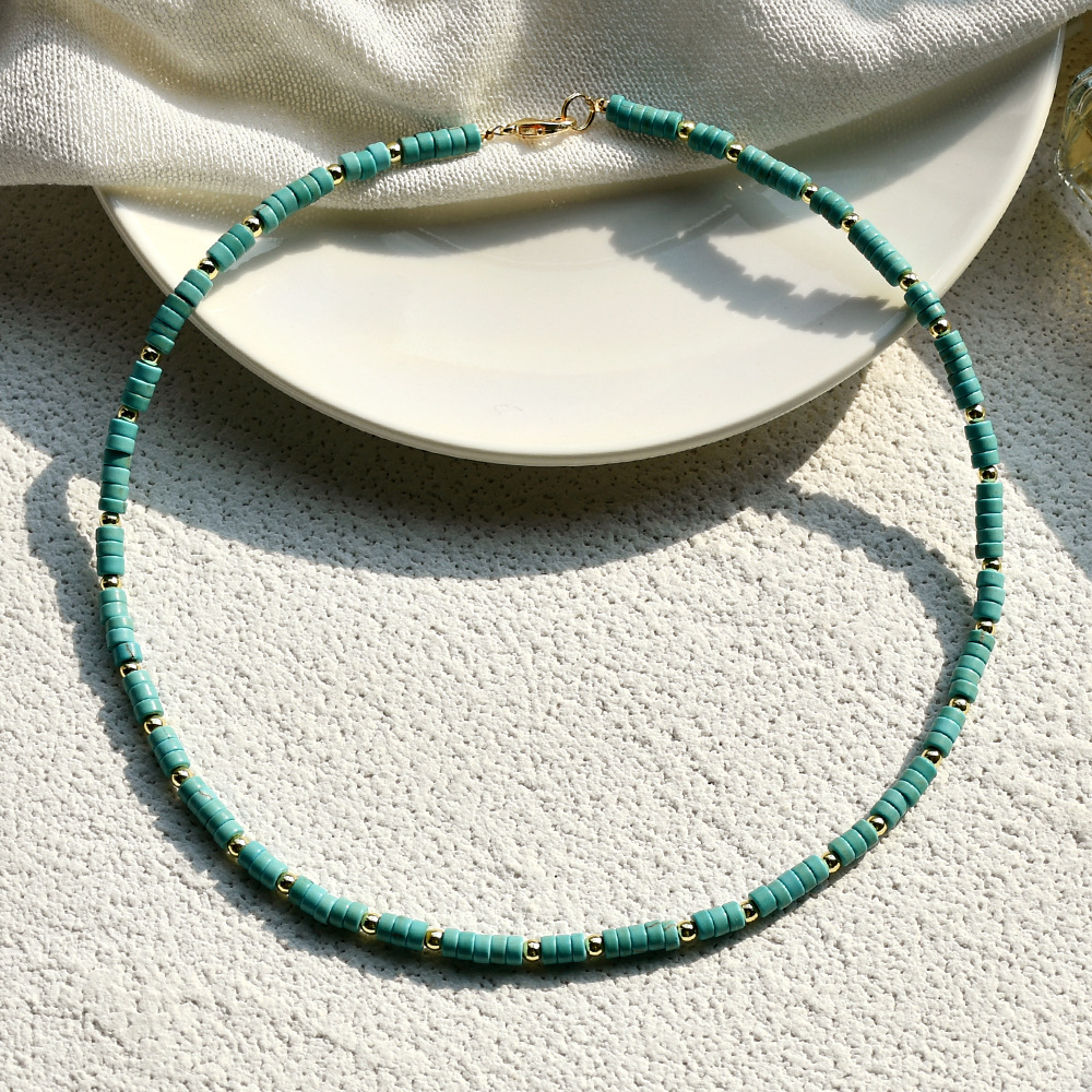 Turquoise beads necklace national style accessories for women