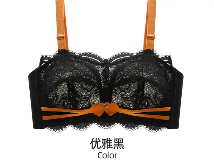 Lace removable underwear small thin big chest Bra for women