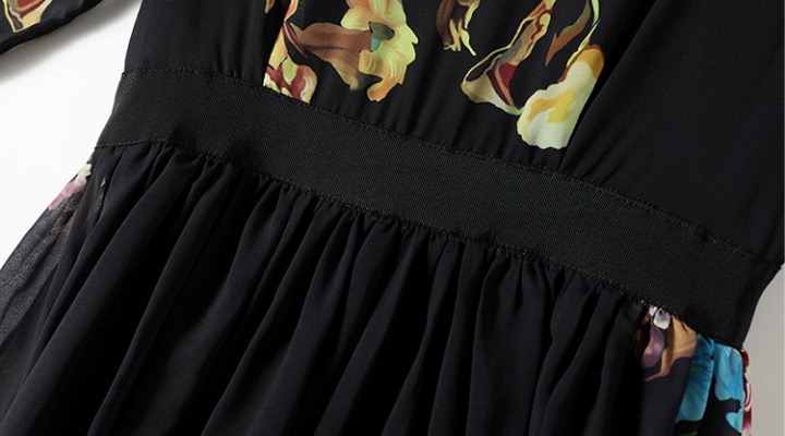 Medium waist pullover printing spring dress