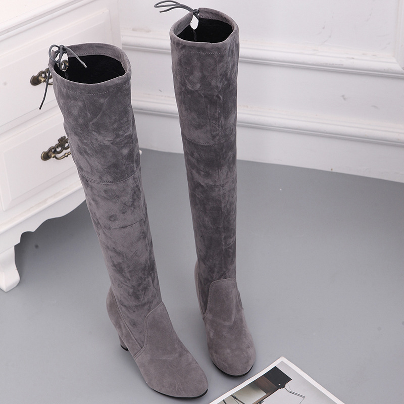 Winter high-heeled boots thick large yard thigh boots
