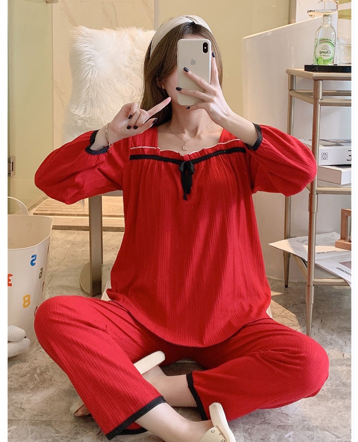 Homewear loose long sleeve pajamas 2pcs set for women